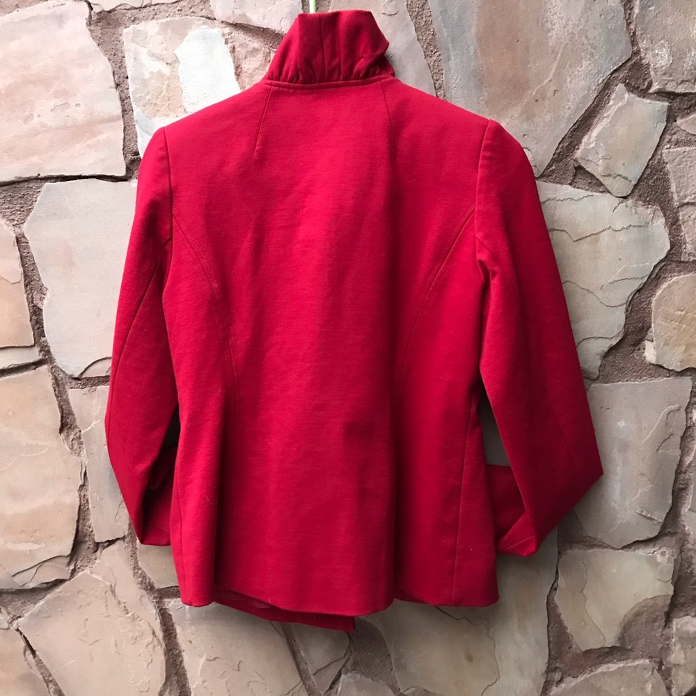 INC Red Ruffle Blazer Jacket - Picture 4 of 8